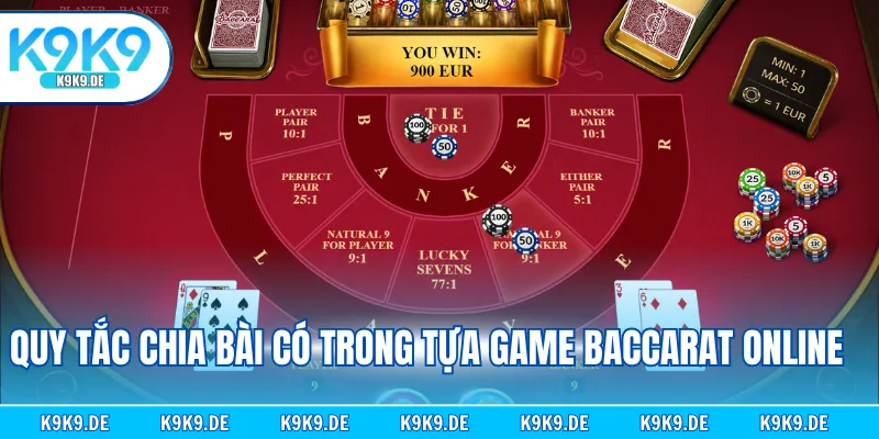 Quy tắc chia bài có trong tựa game Baccarat Online